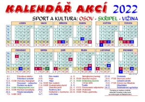 Kalendář akcí Osov, Skřipel, Vižina 2022