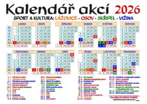 Kalendář akcí 2026 v Osově a okolí
